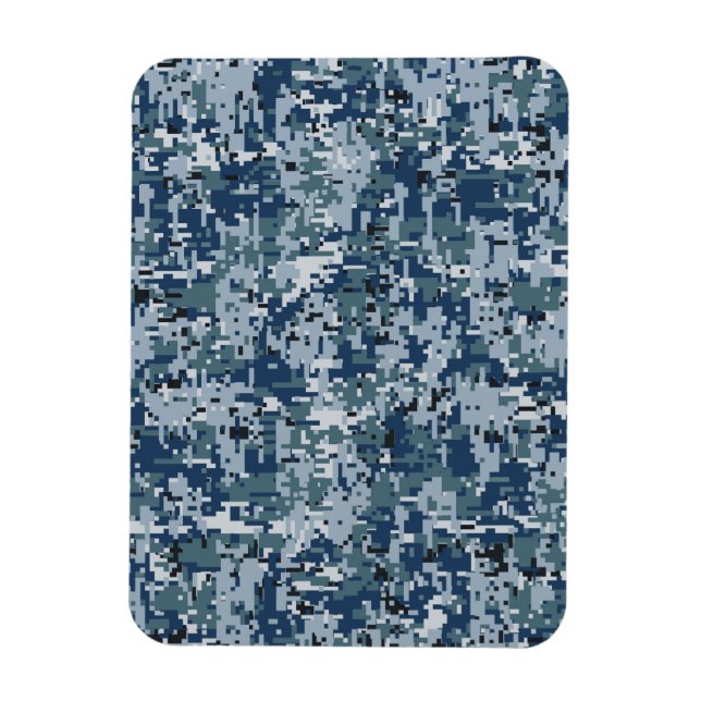 Navy Blue Digital Camouflage Design Magnet (Vertical)