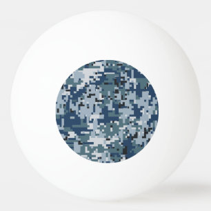 Navy Blue Digital Camouflage Design Ping Pong Ball