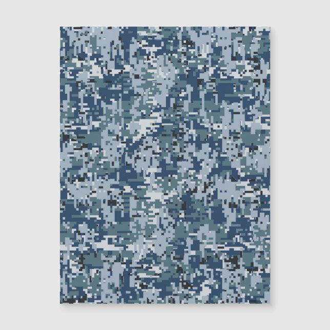 Navy Blue Digital Pixels Camouflage Decor (Front)