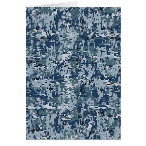 Navy Blue Digital Pixels Camouflage Decor