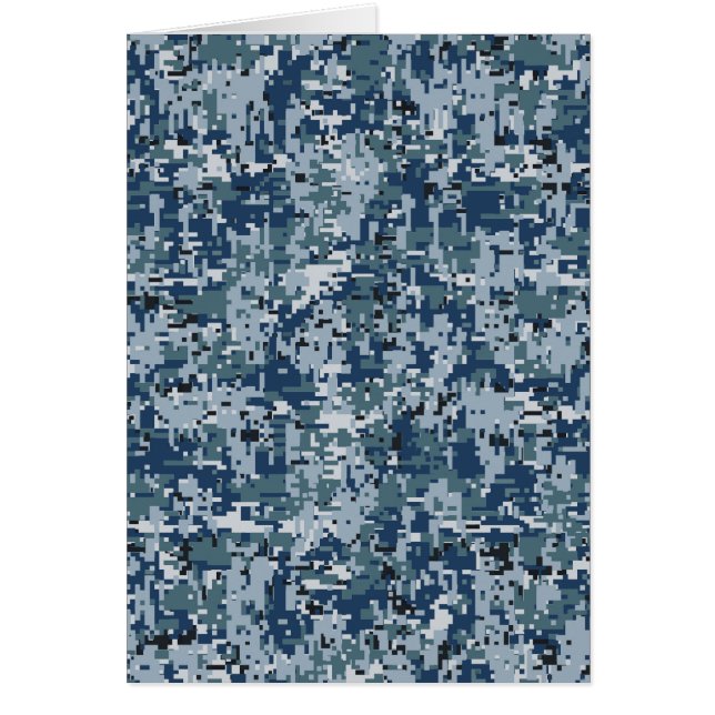 Navy Blue Digital Pixels Camouflage Decor (Front)