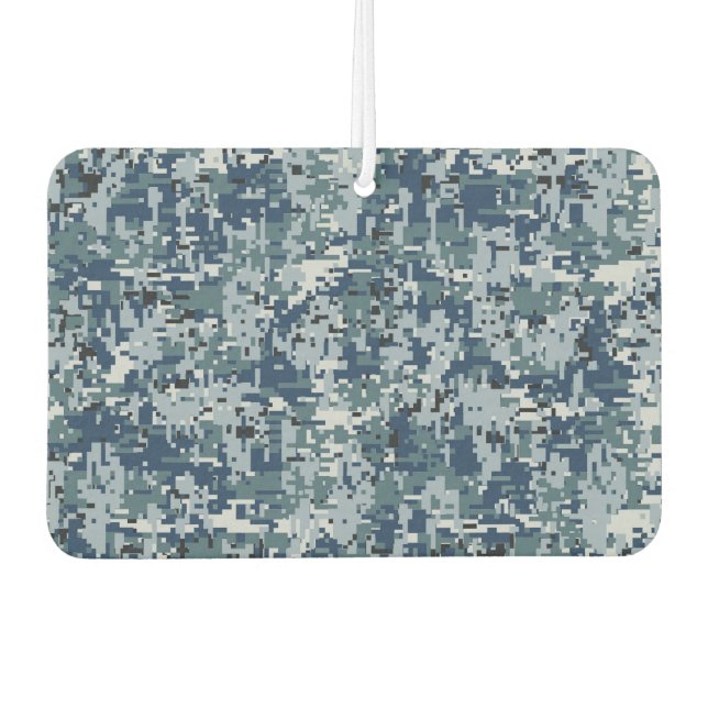 Navy Blue Digital Pixels Camouflage Decor Air Freshener (Front)