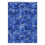 Navy Blue Digital Pixels Camouflage Texture Decor