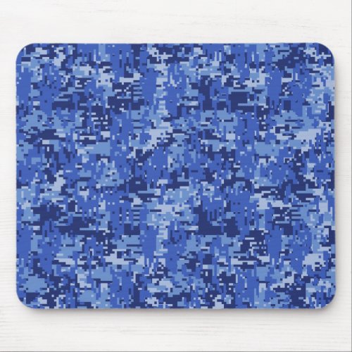 Navy Blue Digital Pixels Camouflage Texture Decor Mouse Pad