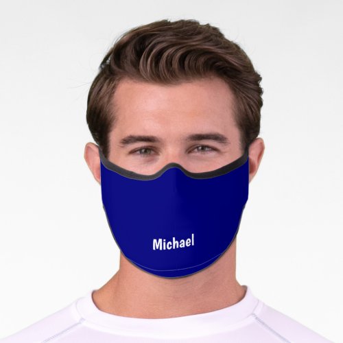 Navy blue DIY name Premium Face Mask