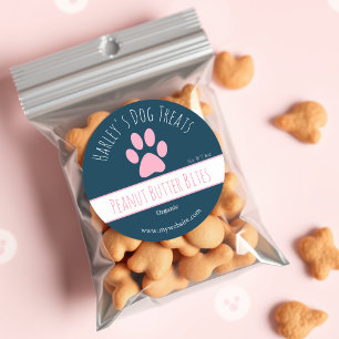 Navy Blue Dog Treat Business Labels
