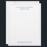 Navy Blue Double Border Simple Elegant Minimalist Letterhead<br><div class="desc">Navy Blue Double Border Simple Elegant Minimalist Letterhead</div>