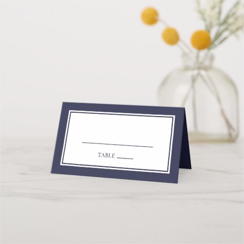 Navy Blue Double Border Table Cards