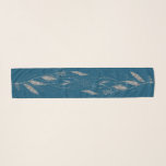 NAVY BLUE DOUBLE SILVER EUCALYPTUS SCARF<br><div class="desc">Beautiful scarf with eucalyptus pattern</div>