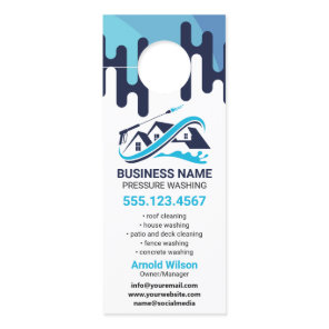 Navy Blue Drip Power Wash House Cleaning Door Hanger