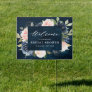 Navy Blue Dusty Blush Pink Bridal Shower Welcome Sign