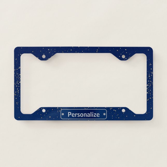 Navy Blue Dusty Starlights License Plate Frame (Front)