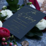 Navy Blue Elegant Full Real Gold The Wedding Foil Invitation
