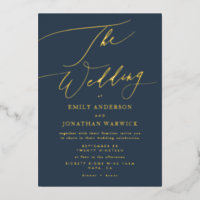Navy Blue Elegant Full Real Gold The Wedding