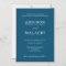 Navy Blue Elegant Minimalist Wedding Invitation