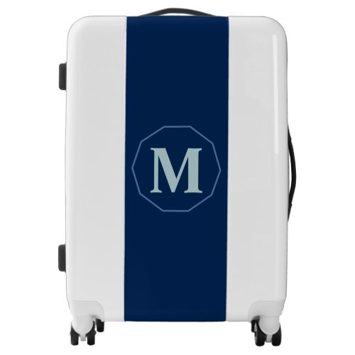 Navy Blue elegant monogram personalized Luggage