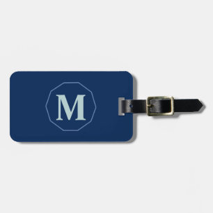 Navy Blue elegant monogram personalized Luggage Tag
