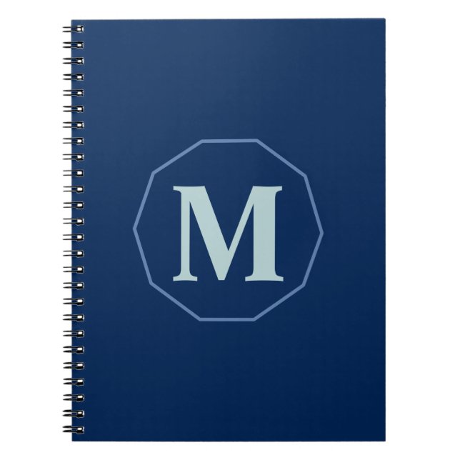 Navy Blue elegant monogram personalized Notebook (Front)
