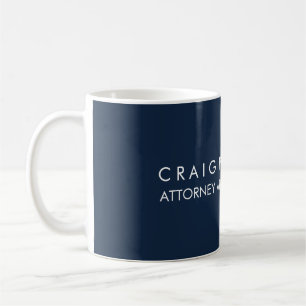 Navy Blue Elegant Plain Professional Coffee Mug