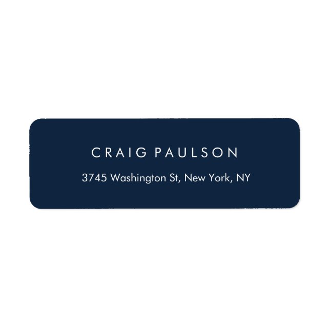 Navy Blue Elegant Plain Professional Label (Front)