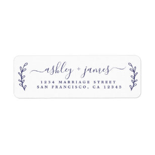 Navy Blue Return Address Labels | Zazzle