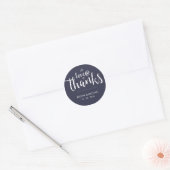 Navy Blue Elegant Script Wedding Thank You Sticker (Envelope)