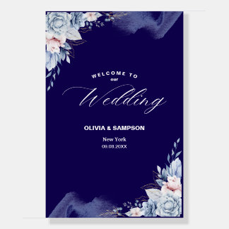 Navy blue elegant wedding foam board