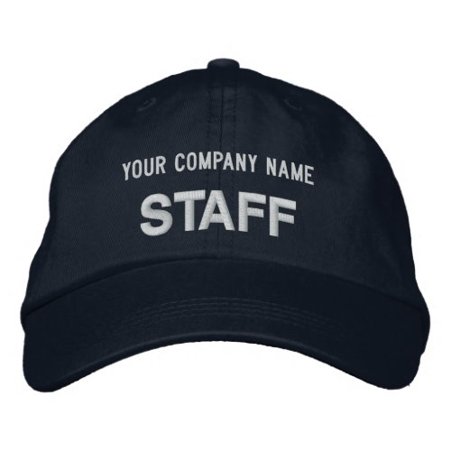 Navy Blue Embroidered Staff Baseball Hat Custom