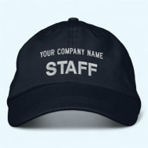 Navy Blue Embroidered Staff Baseball Hat Custom