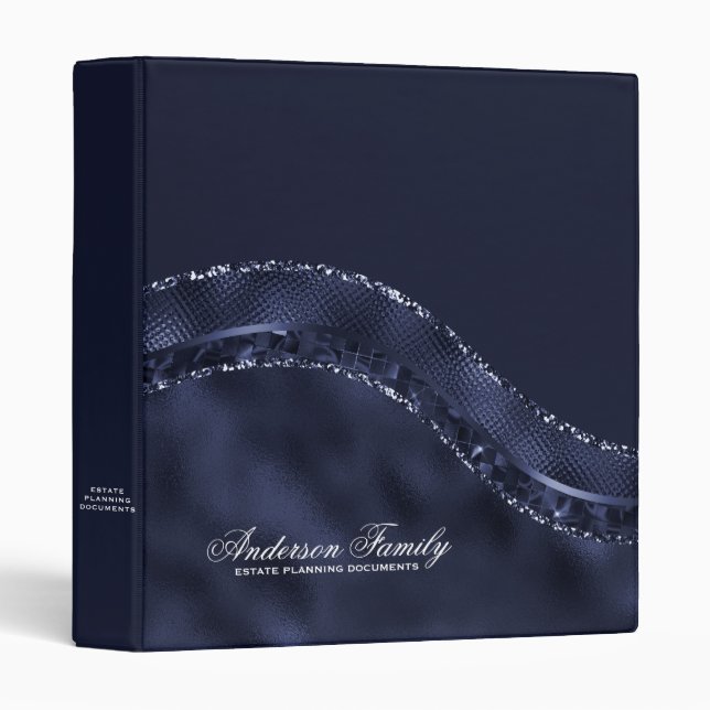 Navy Blue Estate Planning Will Trust 3 Ring Binder (Front/Spine)