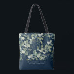 Navy Blue Eucalyptus Mother of the Bride Tote Bag<br><div class="desc">Chic eucalyptus design **PLEASE READ BEFORE ORDERING** 1. If you make changes and the design is cropped or doesn't look right on the screen please use the Live Design Service to help you fix it. 2. Your order goes directly to the printers. What you see on the screen is what...</div>