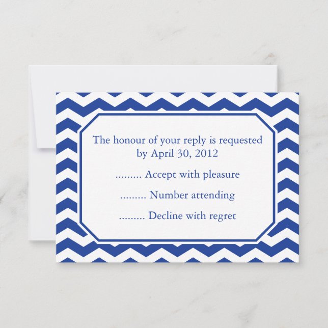 Navy Blue Event Reply, RSVP or Response Cards (Front)