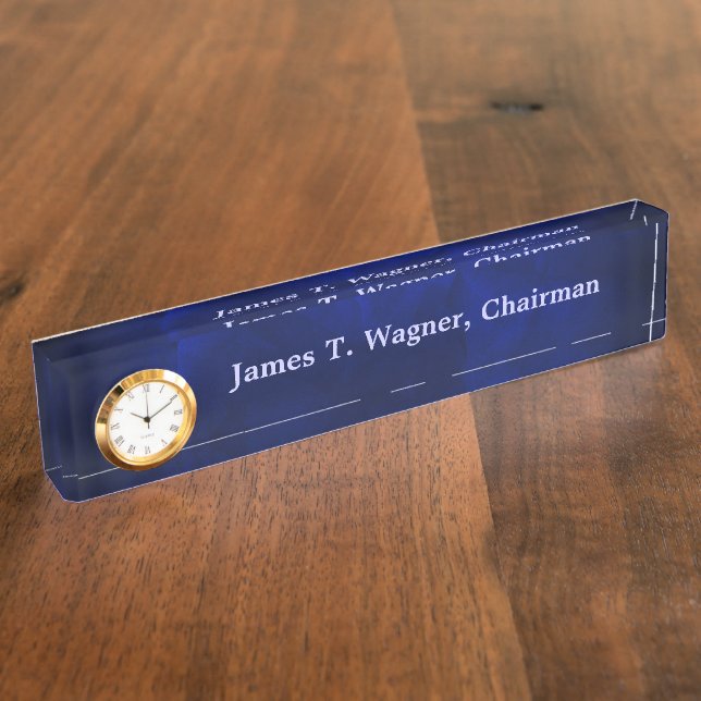 Navy Blue Executive Name Plate (Side)