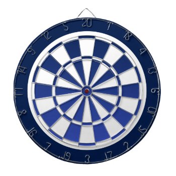 Navy Blue Fade And White Dartboard by asyrum at Zazzle