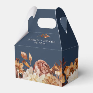 Navy Blue Fall Wedding Favor Boxes