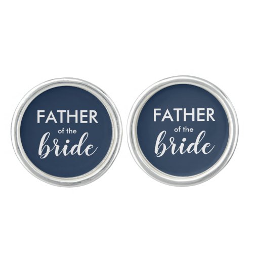 Navy Blue Father Of The Bride Cufflinks