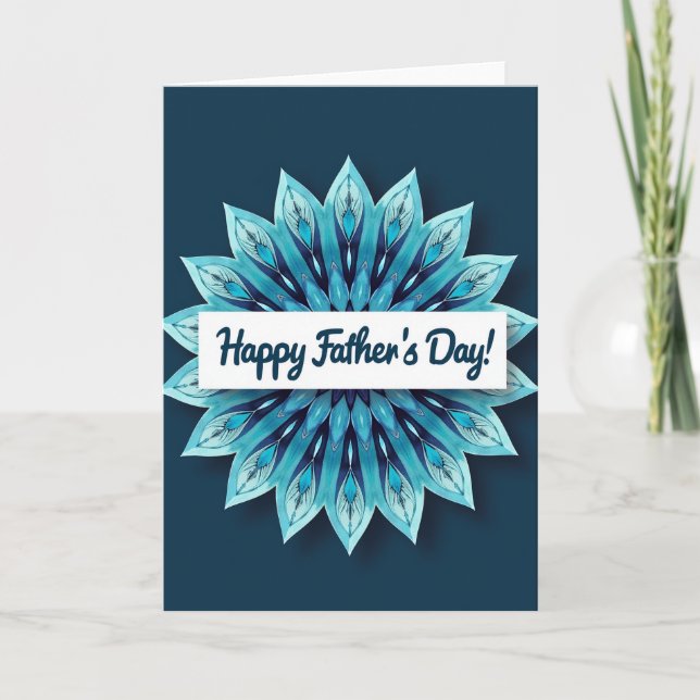 Navy Blue Fathers Day Art Card (Front)