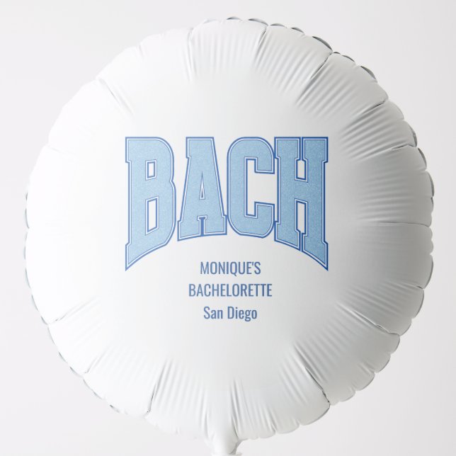 Navy + Blue Faux Glitter BACH Balloon (Front)