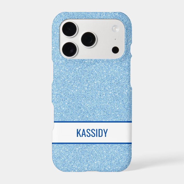 Navy + Blue Faux Glitter Bachelorette Case-Mate iPhone Case (Back)