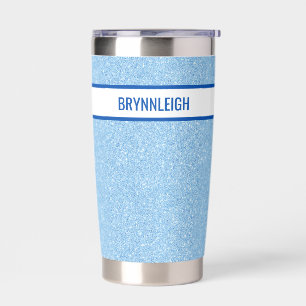 Navy + Blue Faux Glitter Insulated Tumbler