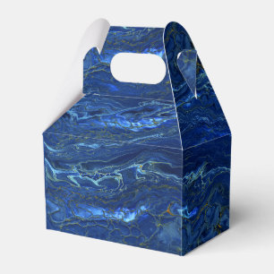 Navy Blue & Faux Gold Marble Acrylic Abstraction Favor Boxes