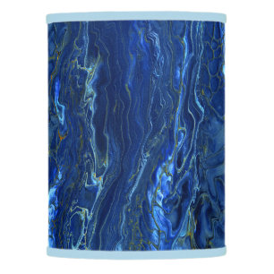 Navy Blue & Faux Gold Marble Acrylic Abstraction Lamp Shade