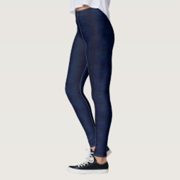 Navy Blue Faux Leather Fashion Leggings | Zazzle