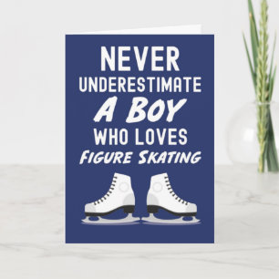 Navy Blue Figure Skating Cards For Baby Boys Kids