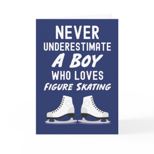 Navy Blue Figure Skating Cards For Baby Boys Kids