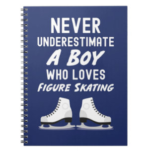 Navy Blue Figure Skating Gifts For Baby Boys Kids Notebook