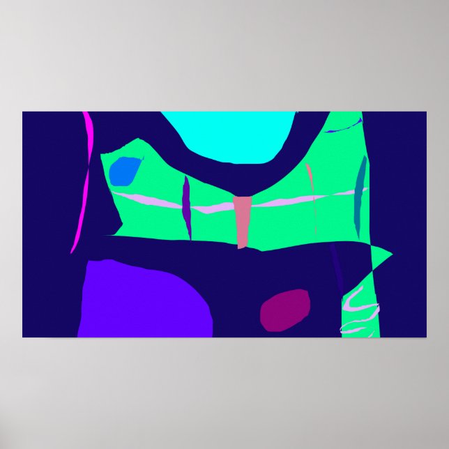 Navy Blue Fine Duration Distant Moon Loneliness Poster (Front)