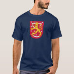 Navy Blue Finland Coat Of Arms T-shirt at Zazzle
