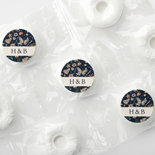 Navy Blue Floral Boho Life Saver® Mints (Navy Blue Floral Boho Life Saver® Mints Monogrammed by Painted Paperie
)