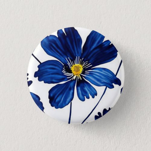 Navy blue floral button